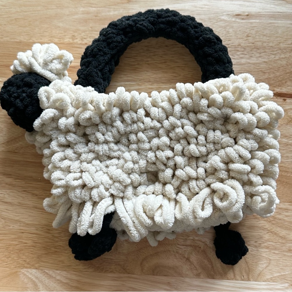 LIMITED Handmade crochet chic mini sheep bag